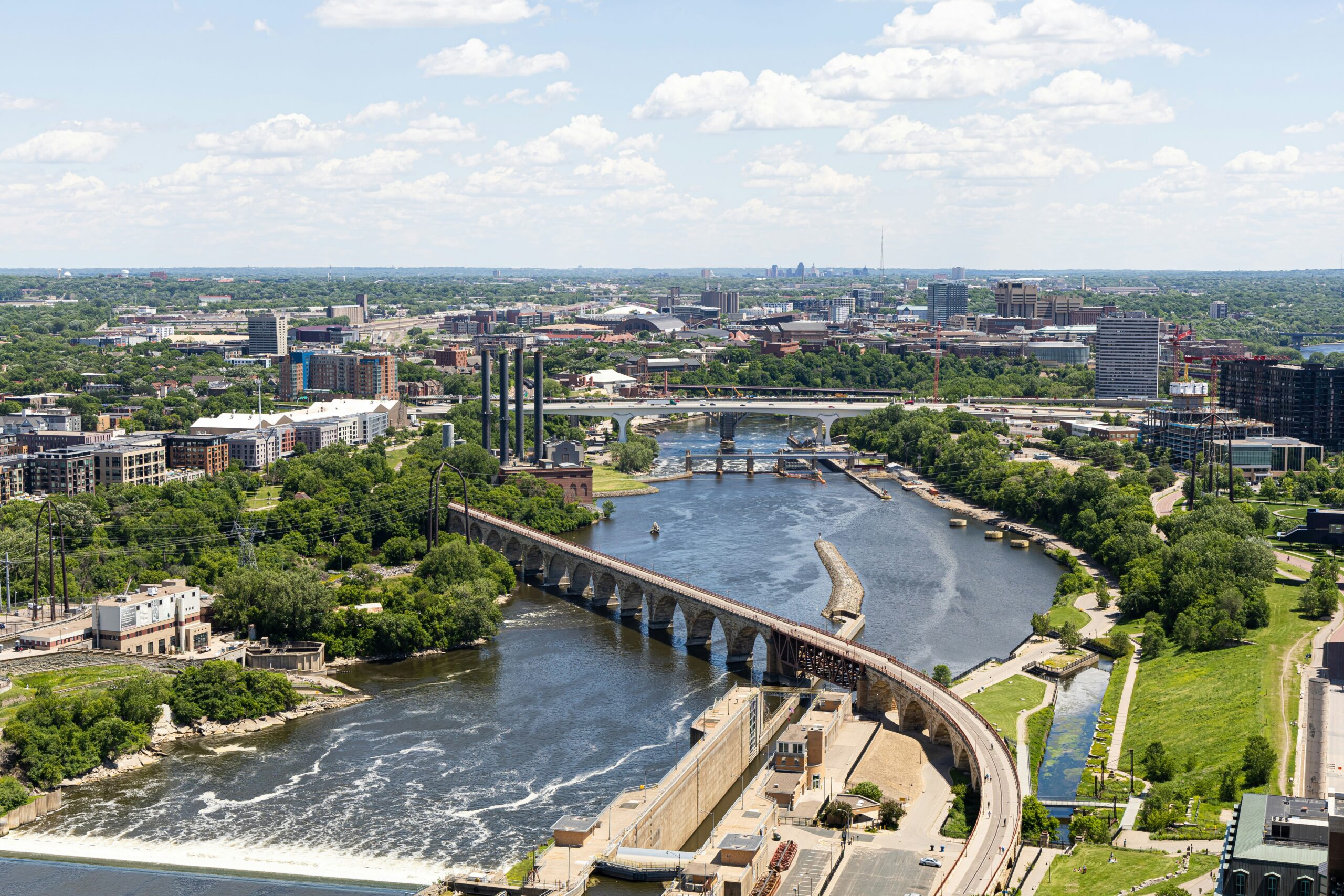 A photo outline of Minneapolis